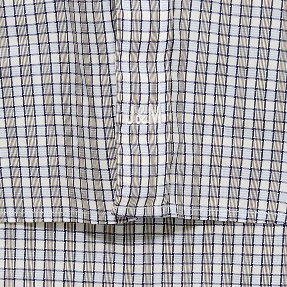 Johnston & Murphy Men's Flip Cuff Button Up Shirt XL Plaid Blue 100% Cotton - Picture 6 of 7